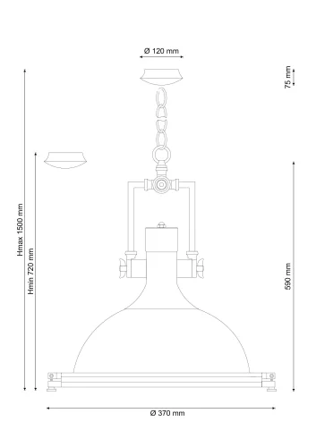 Светильник подвесной лофт INDUSTRIAL 093 Lucia Tucci хром 1 лампа, основание хром в стиле лофт  фото 4
